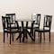 Baxton Studio Noelia Modern and Contemporary Transitional Dark Brown Finished Wood 5-Piece Dining Set 177-11377-10900-Zoro - alternate 8